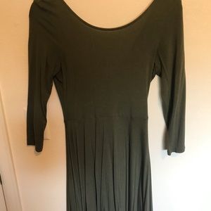 Forest green quarter sleeve mini dress